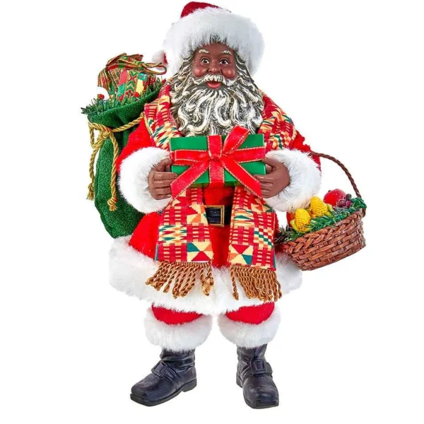 Kurt Adler 12-Inch Fabriche Kwanzaa Santa