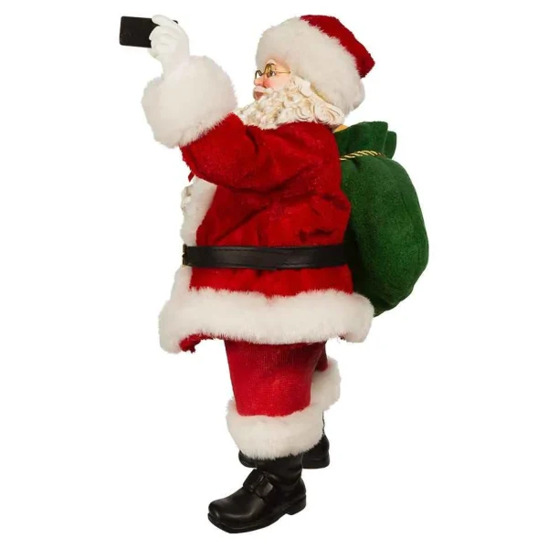 Kurt Adler 11-Inch Fabriche Santa Taking Selfie