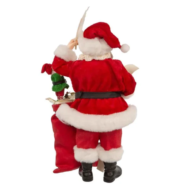 Kurt Adler 10.5-Inch Fabriche Santa With Mail And Elf