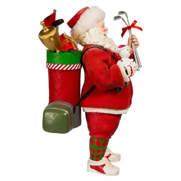 Kurt Adler 10.5-Inch Fabriche Golf Santa Table Piece