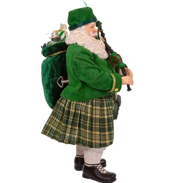 Kurt Adler 10.5-Inch Fabriche Musical Irish Bagpiper Santa