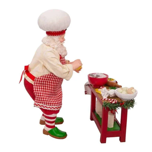 Kurt Adler 10.5-Inch Fabriche 2-Piece Baking Santa Set