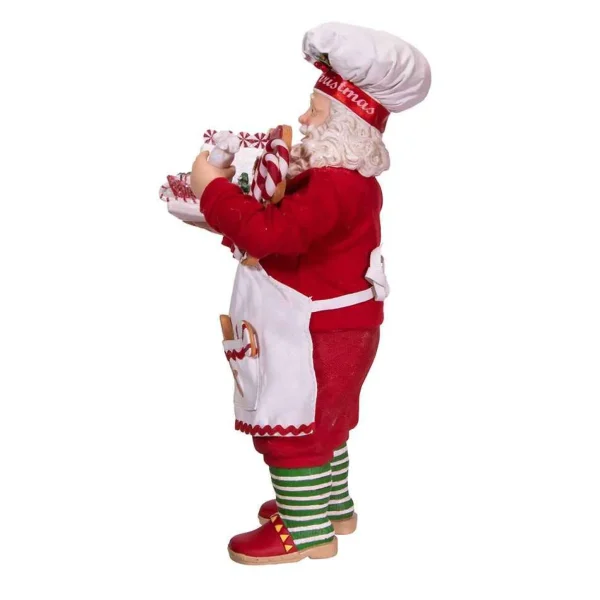 Kurt Adler 10.5-Inch Fabriche Gingerbread Chef Santa