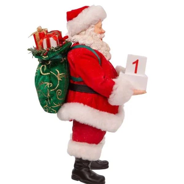 Kurt Adler 10.5-Inch Fabriche Countdown Santa