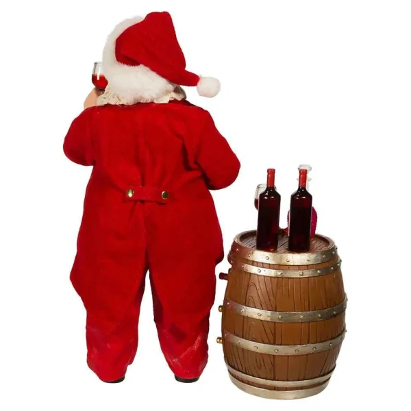 Kurt Adler 10.5-Inch Fabriche Wine Tasting Santa, 2 Piece Set