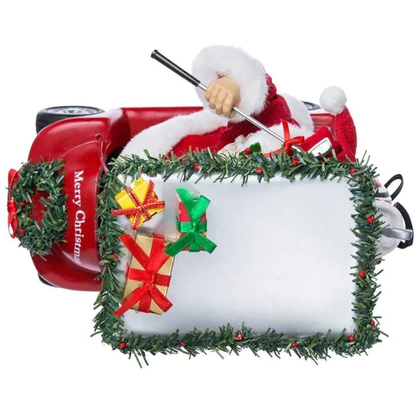 Kurt Adler 11.25-Inch Fabriche Santa Driving Golf Cart