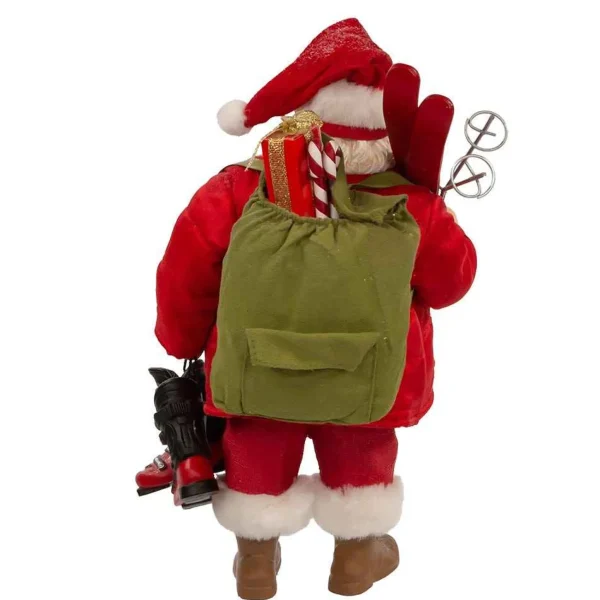 Kurt Adler 10.5-Inch Fabriche Santa With Skis