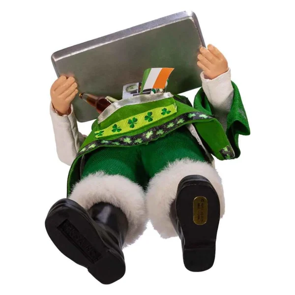 Kurt Adler 10.5-Inch Fabriche™ Musical Irish Chef Santa