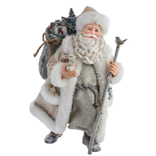 Kurt Adler 10.5-Inch Fabriche Snowy Woods Santa