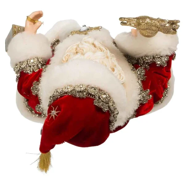 Kurt Adler 10.5-Inch Fabriche Regal Red Santa Table Piece