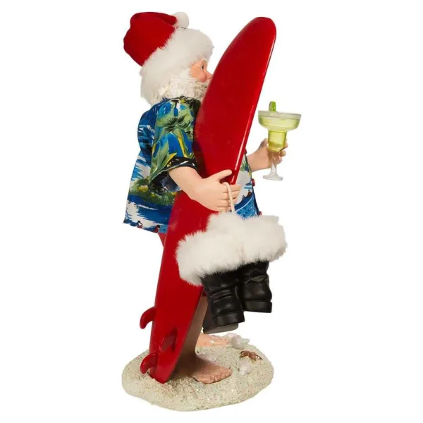 Kurt Adler 11-Inch Fabriche Santa With Surfboard And Drink