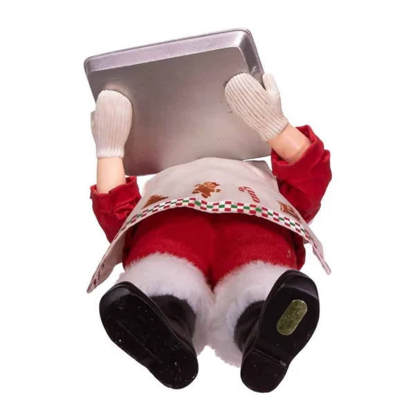 Kurt Adler 10.5-Inch Fabriche Santa And Tray Of Santa Face Cake