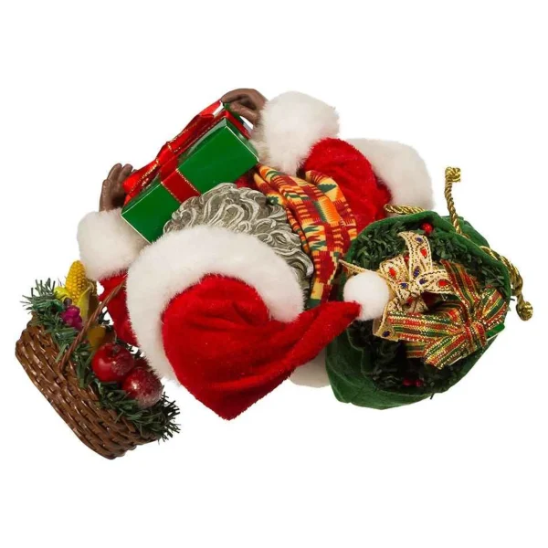 Kurt Adler 12-Inch Fabriche Kwanzaa Santa