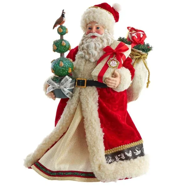 Kurt Adler 10.5-Inch Fabriche Musical 12 Days Of Christmas Santa