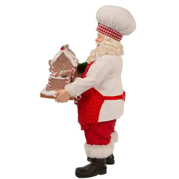 Kurt Adler 11-Inch Fabriche Santa With Gingerbread Train