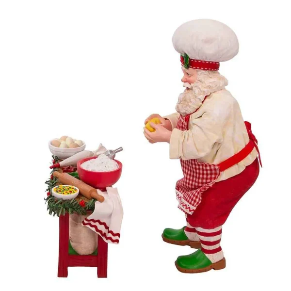 Kurt Adler 10.5-Inch Fabriche 2-Piece Baking Santa Set