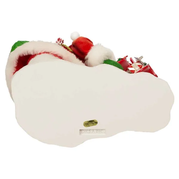 Kurt Adler 10.5-Inch Fabriche Santa Checking Mail