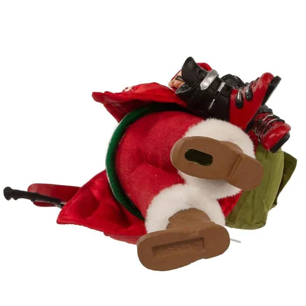 Kurt Adler 10.5-Inch Fabriche Santa With Skis