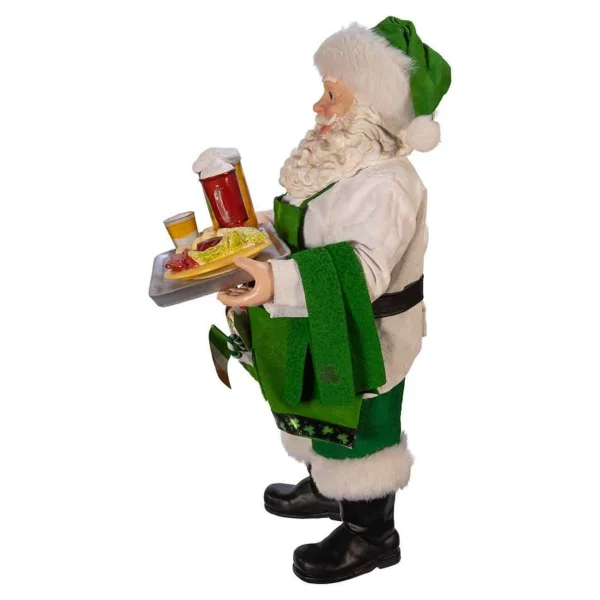 Kurt Adler 10.5-Inch Fabriche™ Musical Irish Chef Santa