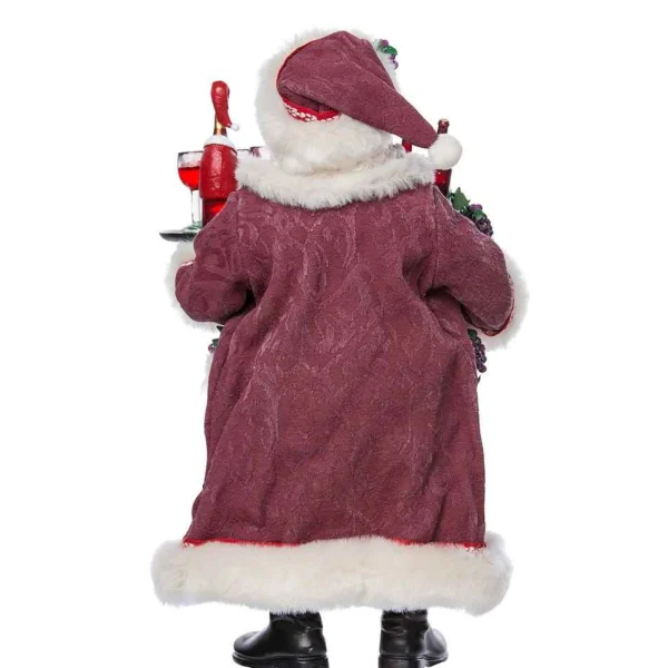 Kurt Adler 11.5-Inch Fabriche Santa With Wine Basket