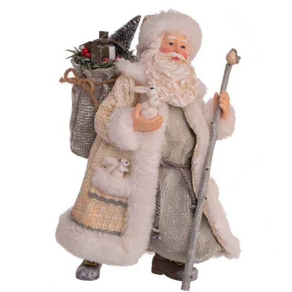 Kurt Adler 10.5-Inch Fabriche Snowy Woods Santa