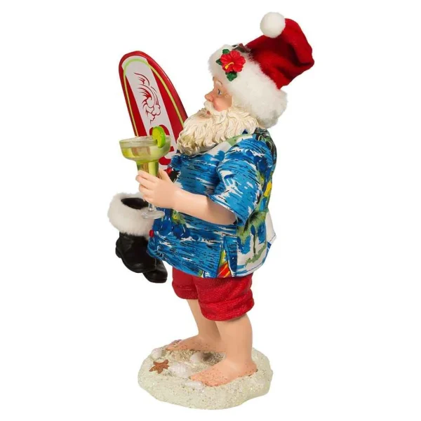 Kurt Adler 11-Inch Fabriche Santa With Surfboard And Drink