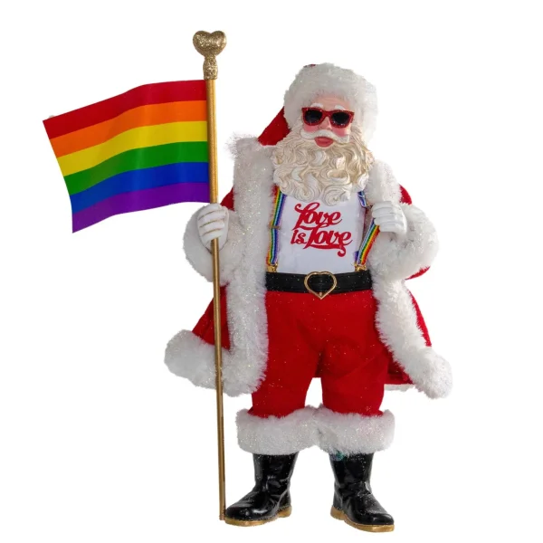 Kurt Adler 10-Inch Fabriche Pride Santa