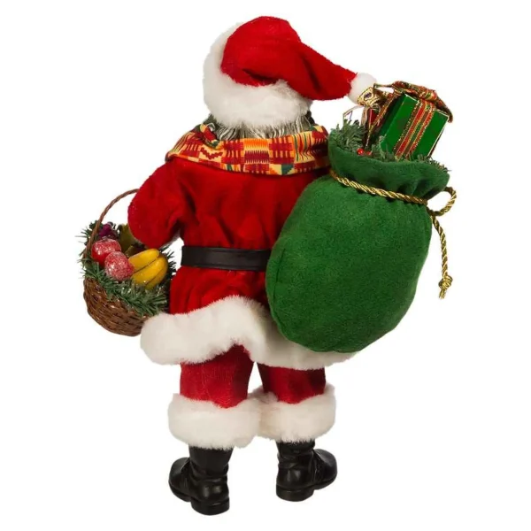 Kurt Adler 12-Inch Fabriche Kwanzaa Santa