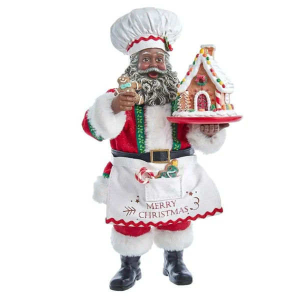 Kurt Adler 10.5-Inch Fabriche™ Black Chef Santa