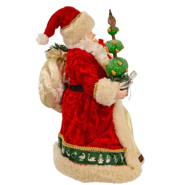 Kurt Adler 10.5-Inch Fabriche Musical 12 Days Of Christmas Santa
