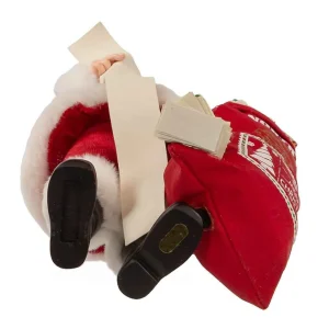 Kurt Adler 10.5-Inch Fabriche Santa With Mail And Elf