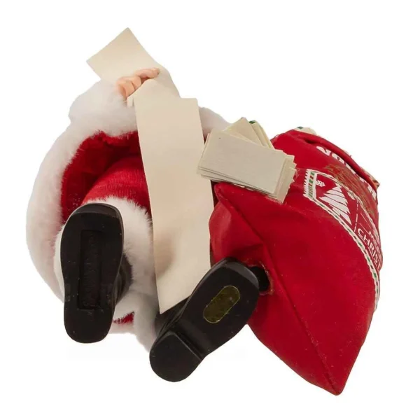 Kurt Adler 10.5-Inch Fabriche Santa With Mail And Elf