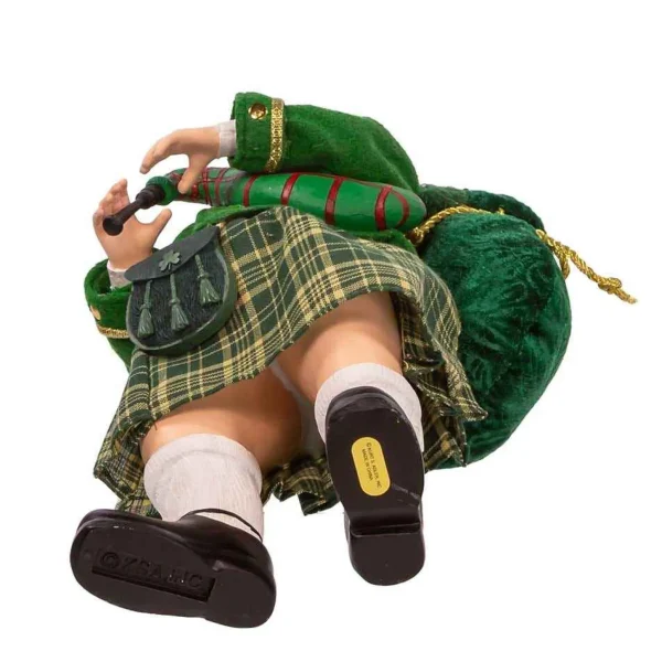 Kurt Adler 10.5-Inch Fabriche Musical Irish Bagpiper Santa