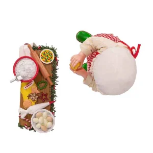 Kurt Adler 10.5-Inch Fabriche 2-Piece Baking Santa Set