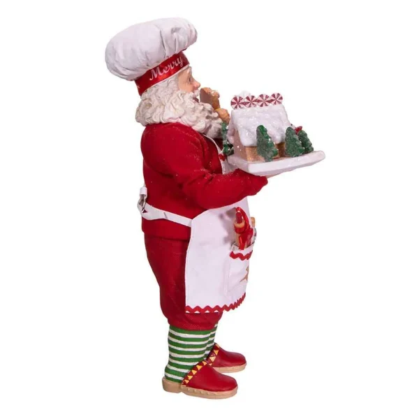 Kurt Adler 10.5-Inch Fabriche Gingerbread Chef Santa