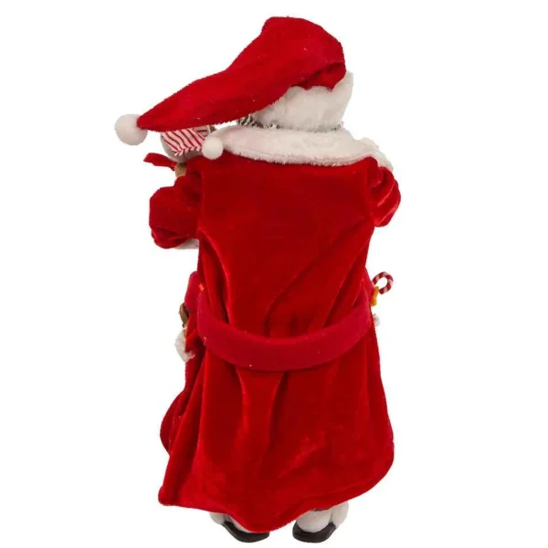 Kurt Adler 10.5-Inch Fabriche Black Santa In Pajamas And Robe