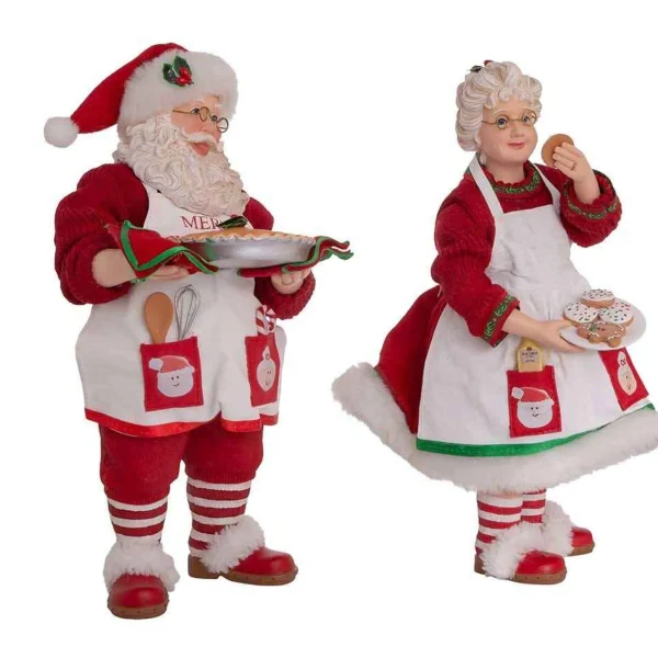 Kurt Adler 10.5-Inch Fabriche Mr. And Mrs. Santa, 2-Piece Set