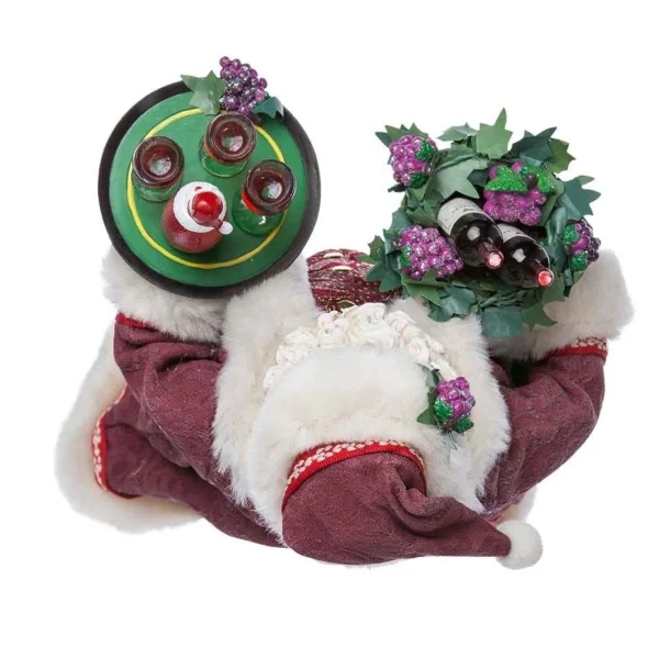 Kurt Adler 11.5-Inch Fabriche Santa With Wine Basket