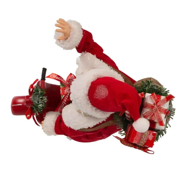 Kurt Adler 10-Inch Fabriche Santa On Scooter