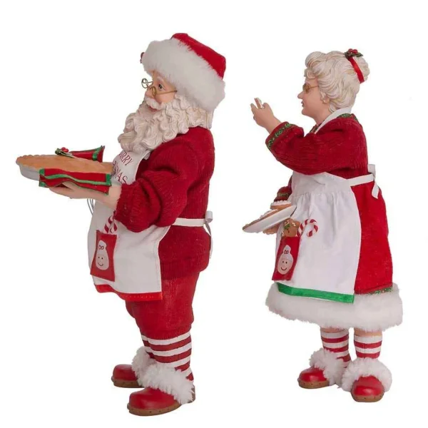 Kurt Adler 10.5-Inch Fabriche Mr. And Mrs. Santa, 2-Piece Set