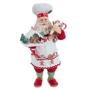 Kurt Adler 10.5-Inch Fabriche Gingerbread Chef Santa