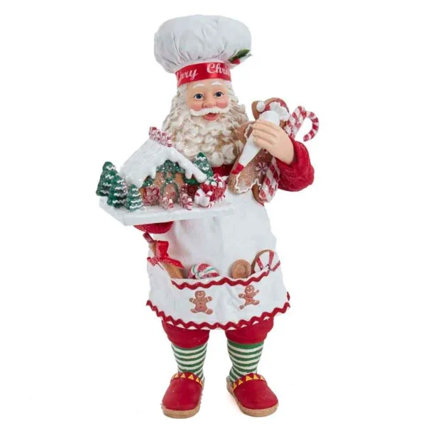 Kurt Adler 10.5-Inch Fabriche Gingerbread Chef Santa