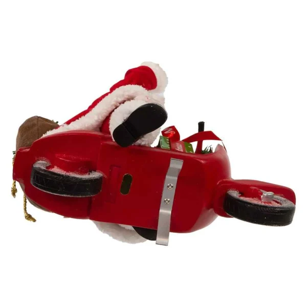 Kurt Adler 10-Inch Fabriche Santa On Scooter