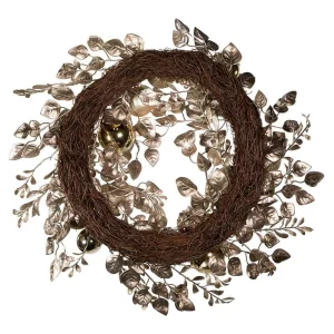 Kurt Adler 24-Inch Gold And Champagne Gold Rattan Wreath