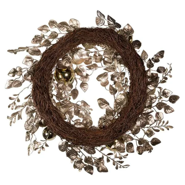 Kurt Adler 24-Inch Gold And Champagne Gold Rattan Wreath
