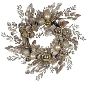 Kurt Adler 24-Inch Gold And Champagne Gold Rattan Wreath