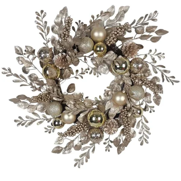 Kurt Adler 24-Inch Gold And Champagne Gold Rattan Wreath