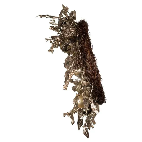 Kurt Adler 24-Inch Gold And Champagne Gold Rattan Wreath