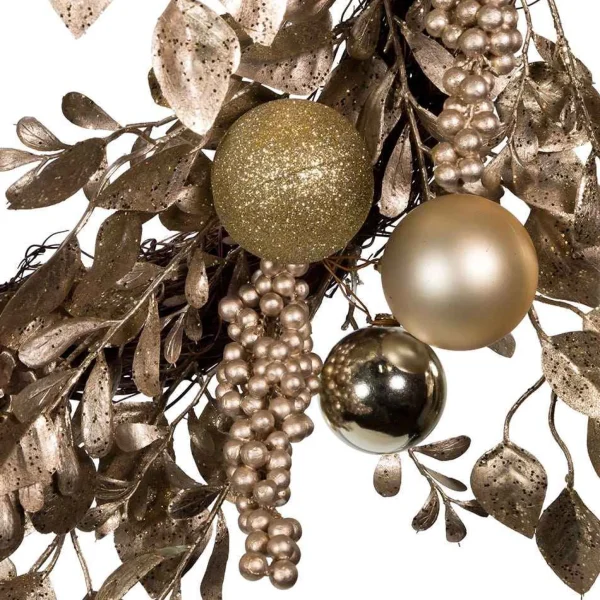 Kurt Adler 24-Inch Gold And Champagne Gold Rattan Wreath