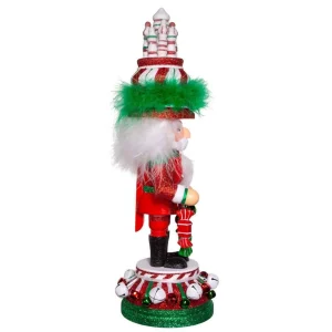 Kurt Adler 15-Inch Hollywood Nutcrackers™ Red, White And Green Candy Tower Hat Nutcracker